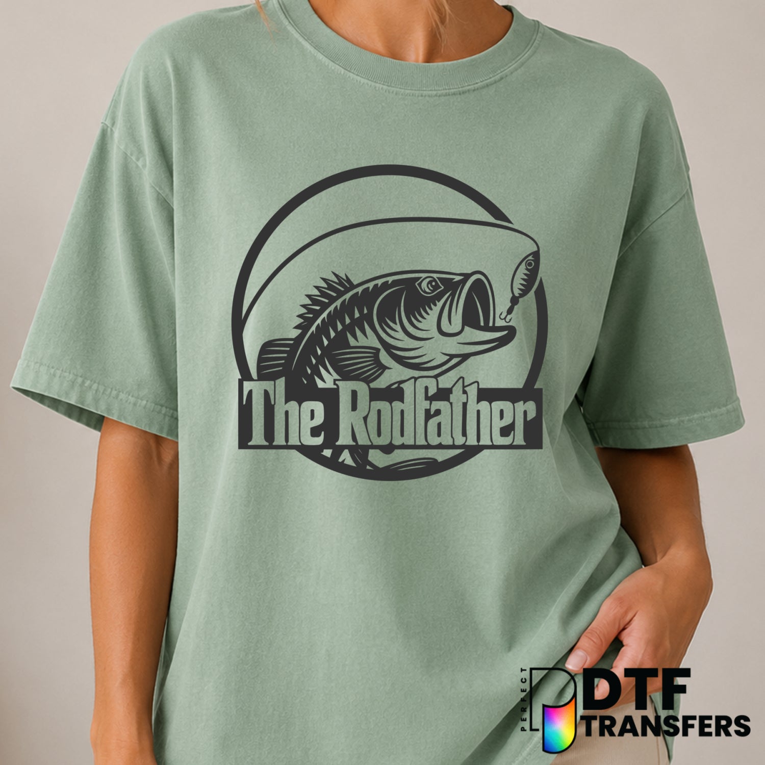 THE RODFATHER – Fishing DTF Transfer (view 2 of 2) – by Perfect DTF Transfers – Premade DTF Transfers – Fishing, Outdoor