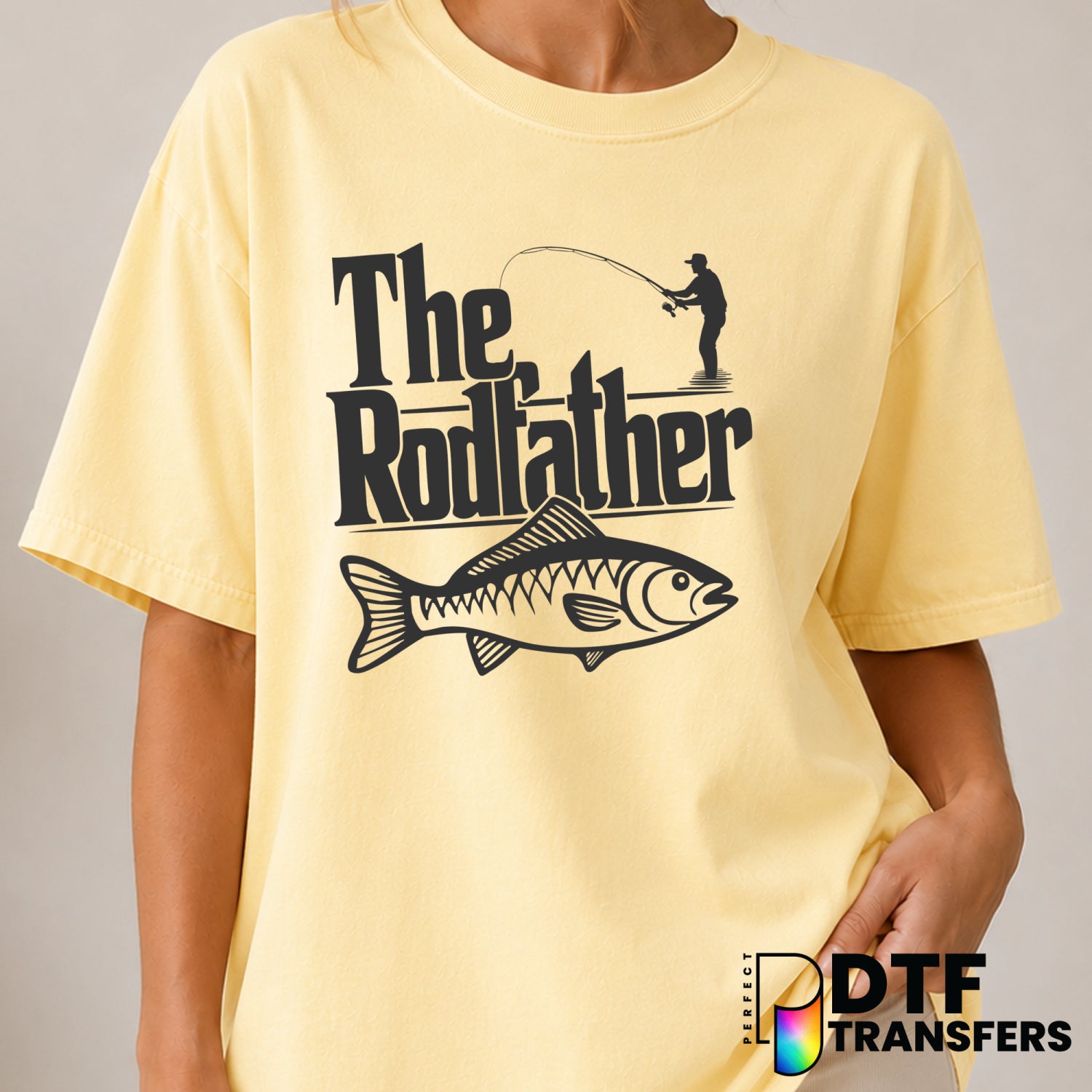 THE RODFATHER – Fishing DTF Transfer (view 2 of 2) – by Perfect DTF Transfers – Premade DTF Transfers – Fishing, Outdoor