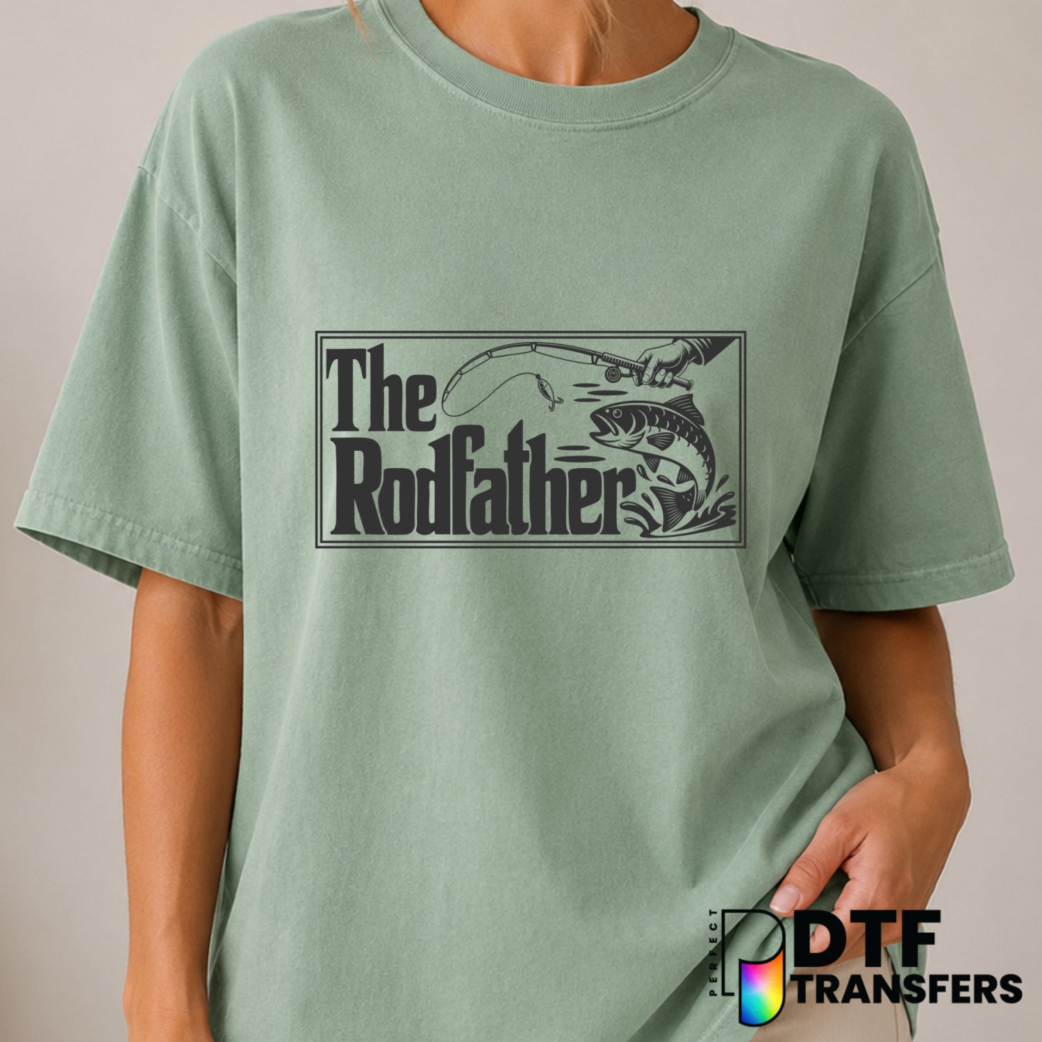 The Rodfather – Fishing DTF Transfer (view 2 of 2) – by Perfect DTF Transfers – Premade DTF Transfers – Fishing, Outdoor