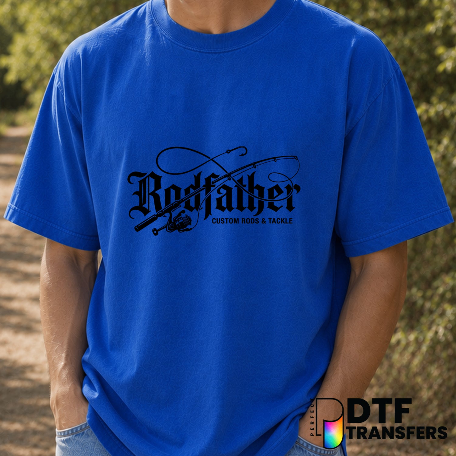 The Rodfather Fishing Legend – Father's Day DTF Transfer (view 2 of 2) – by Perfect DTF Transfers – Premade DTF Transfers...