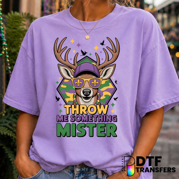 THROW ME SOMETHING MISTER – Mardi Gras DTF Transfer (view 2 of 2) – by Perfect DTF Transfers – Premade DTF Transfers – Mar...