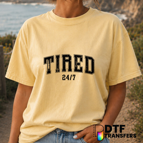 Tired as a Mother – Mother's Day DTF Transfer (view 1 of 2) – by Perfect DTF Transfers – Premade DTF Transfers – Mother's...