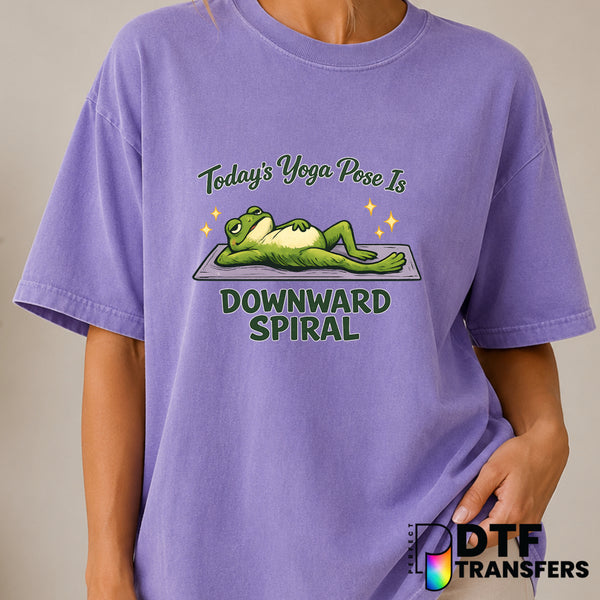 Today's Yoga Pose Is Downward Spiral Sparkle Frog – Mental Health Awareness DTF Transfer (view 2 of 2) – by Perfect DTF Tr...