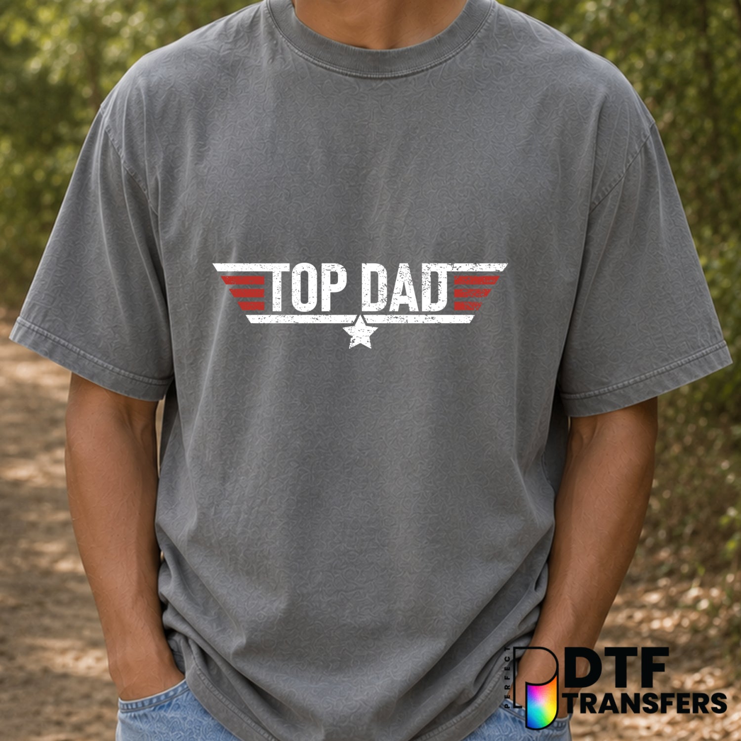 TOP DAD – Father's Day DTF Transfer (view 2 of 2) – by Perfect DTF Transfers – Premade DTF Transfers – Father's Day, Dad