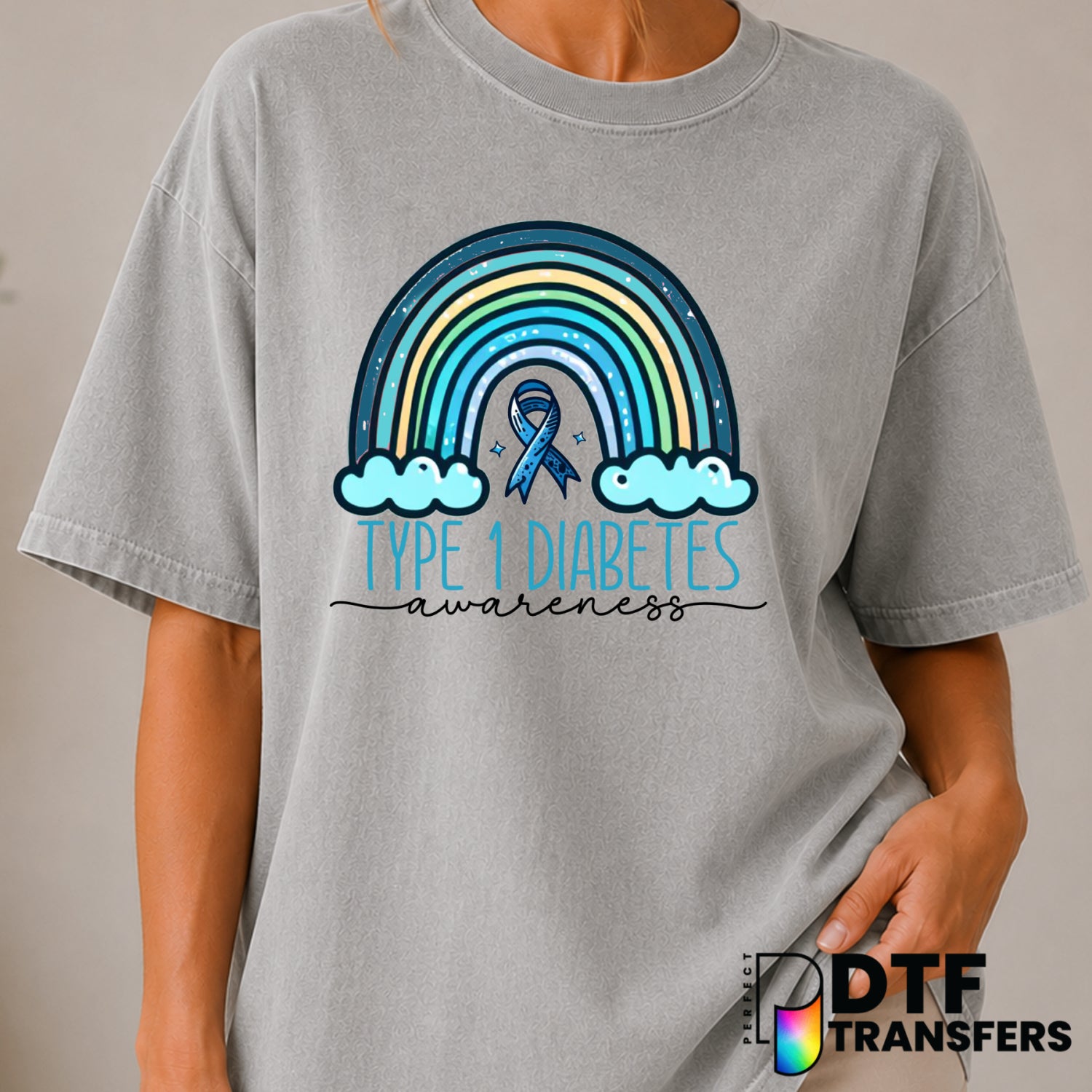 TYPE 1 DIABETES WARRIOR – Diabetes Awareness DTF Transfer (view 1 of 2) – by Perfect DTF Transfers – Premade DTF Transfers...