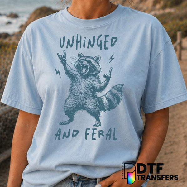 Unhinged and Feral Raccoon – Funny Mother's Day DTF Transfer (view 1 of 2) – by Perfect DTF Transfers – Premade DTF Transf...