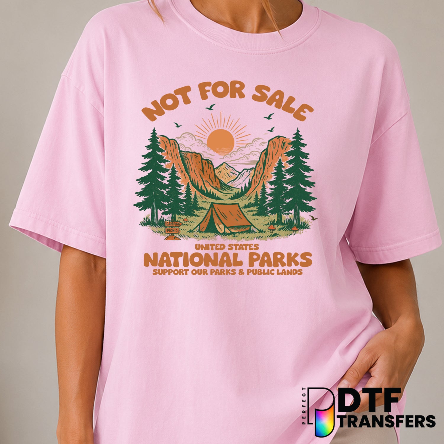 United States National Parks Camping – Camping DTF Transfer (view 1 of 2) – by Perfect DTF Transfers – Premade DTF Transfe...