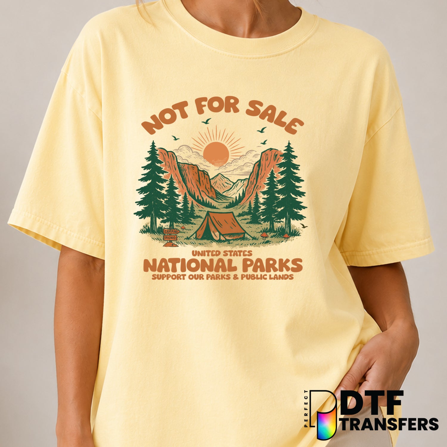 United States National Parks Camping – Camping DTF Transfer (view 2 of 2) – by Perfect DTF Transfers – Premade DTF Transfe...