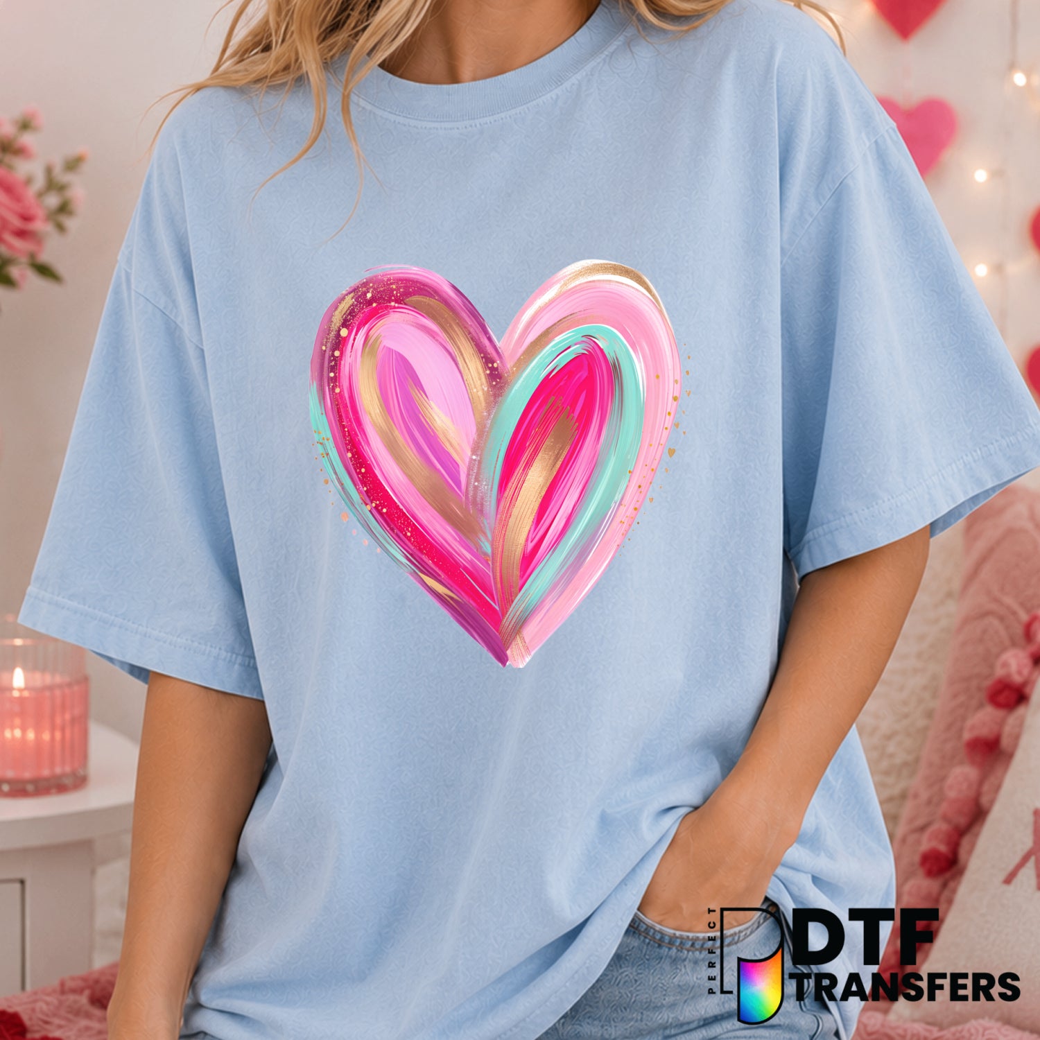 Valentine Vibes – Valentine's Day DTF Transfer (view 1 of 2) – by Perfect DTF Transfers – Premade DTF Transfers – Valentin...