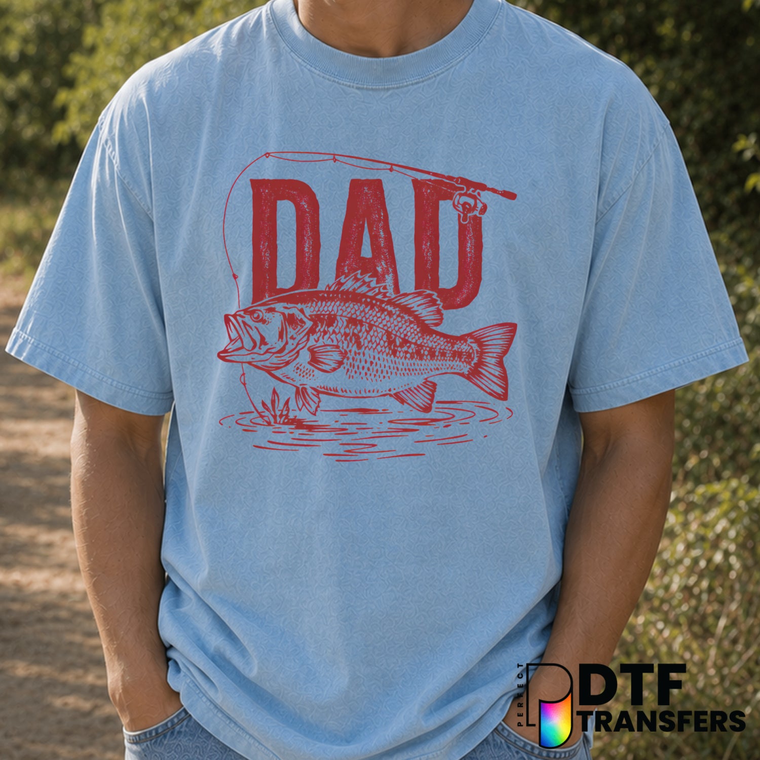 Vintage Dad Fishing Legend Est. 1980 – Father's Day DTF Transfer (view 1 of 2) – by Perfect DTF Transfers – Premade DTF Tr...