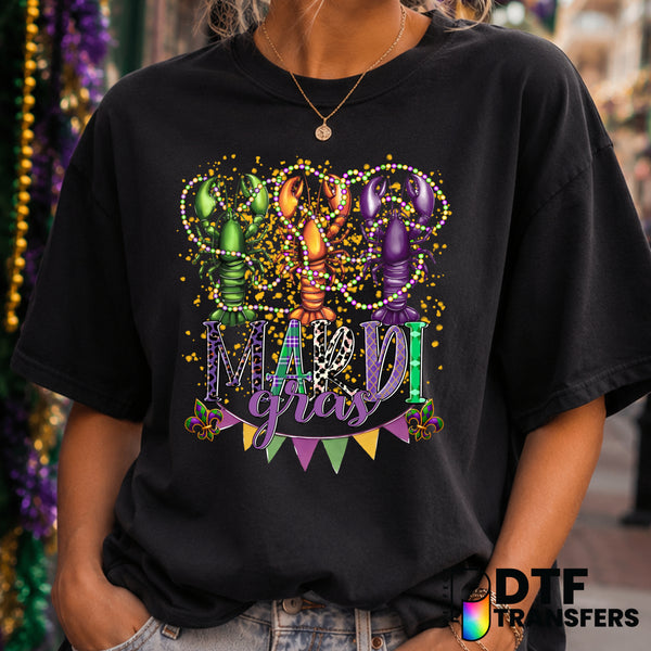 Watercolor Leopard Crawfish Jester – Mardi Gras DTF Transfer (view 1 of 2) – by Perfect DTF Transfers – Premade DTF Transf...