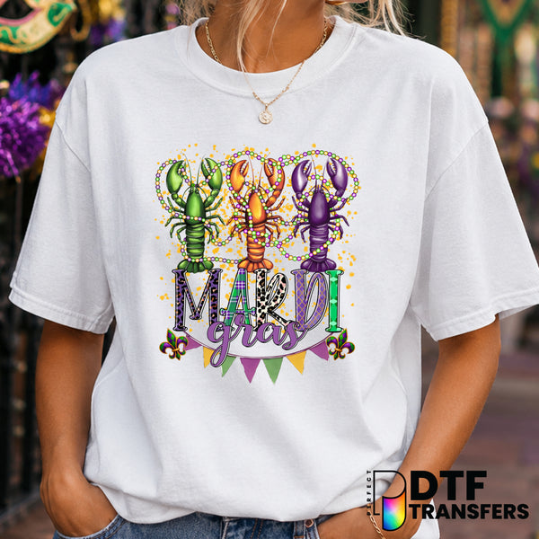 Watercolor Leopard Crawfish Jester – Mardi Gras DTF Transfer (view 2 of 2) – by Perfect DTF Transfers – Premade DTF Transf...