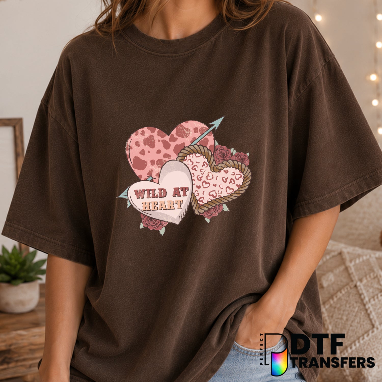 Wild At Heart – Valentine's Day DTF Transfer (view 1 of 2) – by Perfect DTF Transfers – Premade DTF Transfers – Valentine'...