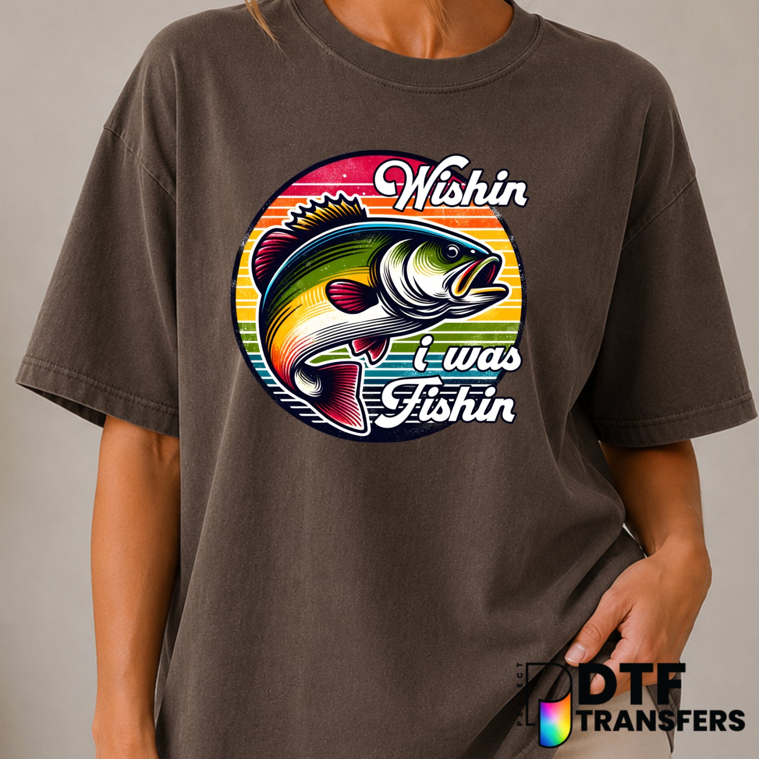Wishin' I Was Fishin' – Fishing DTF Transfer (view 2 of 2) – by Perfect DTF Transfers – Premade DTF Transfers – Fishing, O...