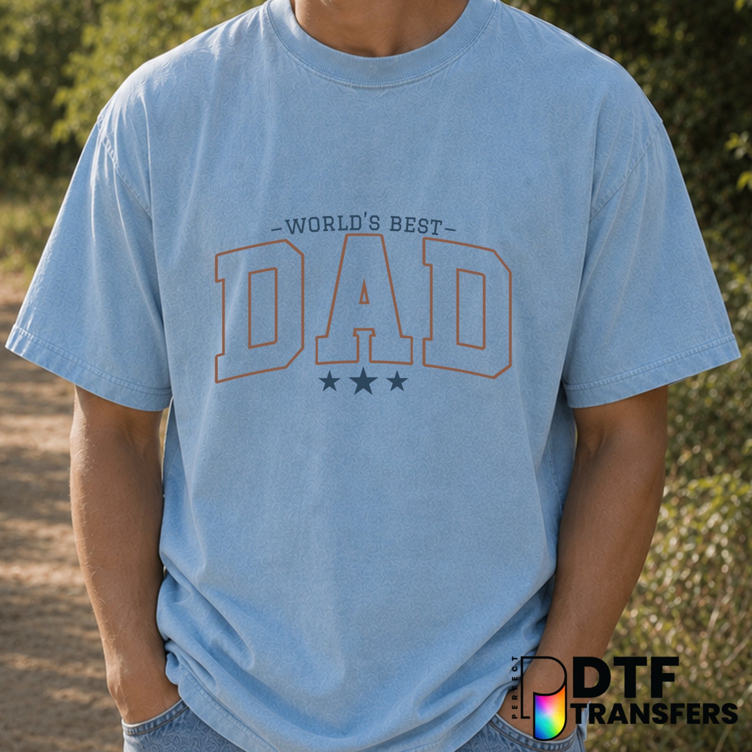 WORLD'S BEST DAD – Father's Day DTF Transfer (view 1 of 2) – by Perfect DTF Transfers – Premade DTF Transfers – Father's D...
