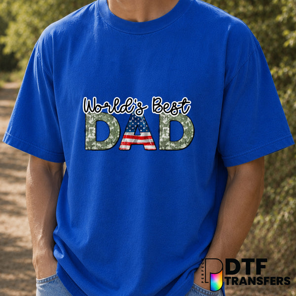 World's Best Dad – Father's Day DTF Transfer (view 1 of 2) – by Perfect DTF Transfers – Premade DTF Transfers – Father's D...