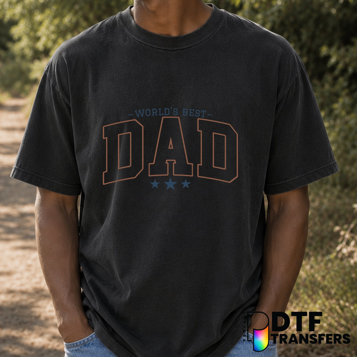 WORLD'S BEST DAD – Father's Day DTF Transfer (view 2 of 2) – by Perfect DTF Transfers – Premade DTF Transfers – Father's D...