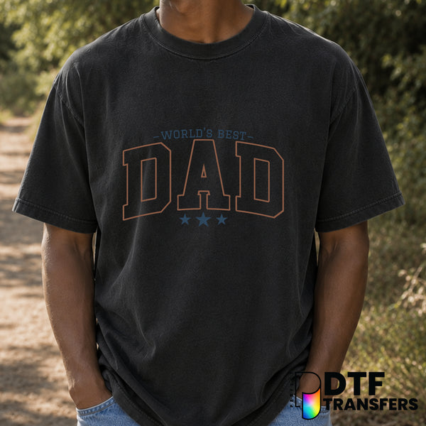 WORLD'S BEST DAD – Father's Day DTF Transfer (view 2 of 2) – by Perfect DTF Transfers – Premade DTF Transfers – Father's D...
