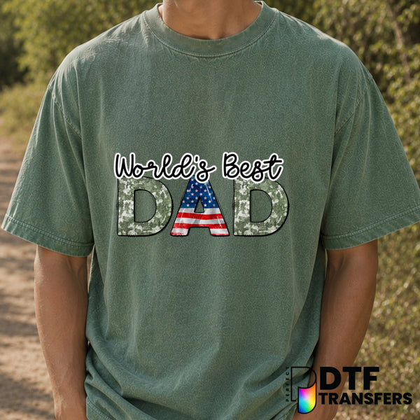 World's Best Dad – Father's Day DTF Transfer (view 2 of 2) – by Perfect DTF Transfers – Premade DTF Transfers – Father's D...