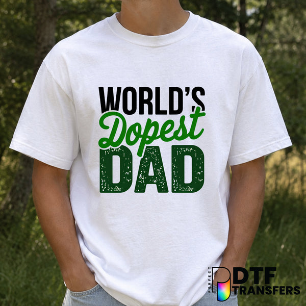 World's Dopest Dad – Father's Day DTF Transfer (view 1 of 2) – by Perfect DTF Transfers – Premade DTF Transfers – Father's...