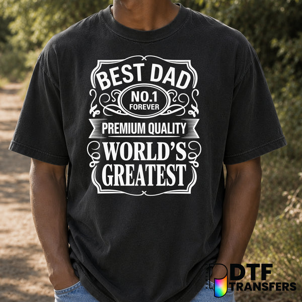 World's Greatest Dad Whiskey Label – Father's Day DTF Transfer (view 2 of 2) – by Perfect DTF Transfers – Premade DTF Tran...