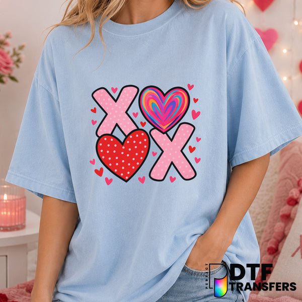 XOXO Happy Valentine's Day – Valentine's Day DTF Transfer (view 2 of 2) – by Perfect DTF Transfers – Premade DTF Transfers...