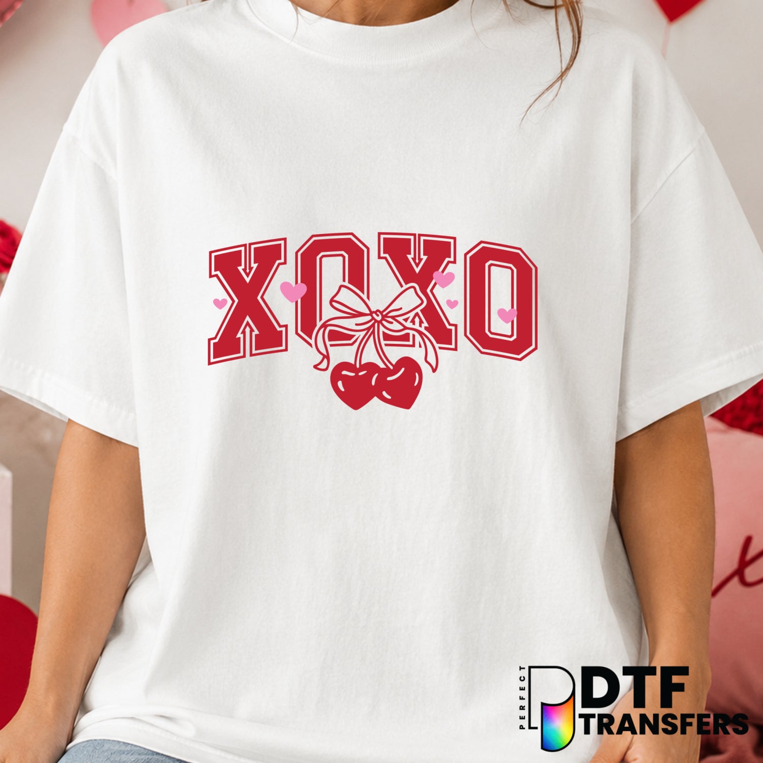 XOXO – Valentine's Day DTF Transfer (view 1 of 2) – by Perfect DTF Transfers – Premade DTF Transfers – Valentine's Day, Love