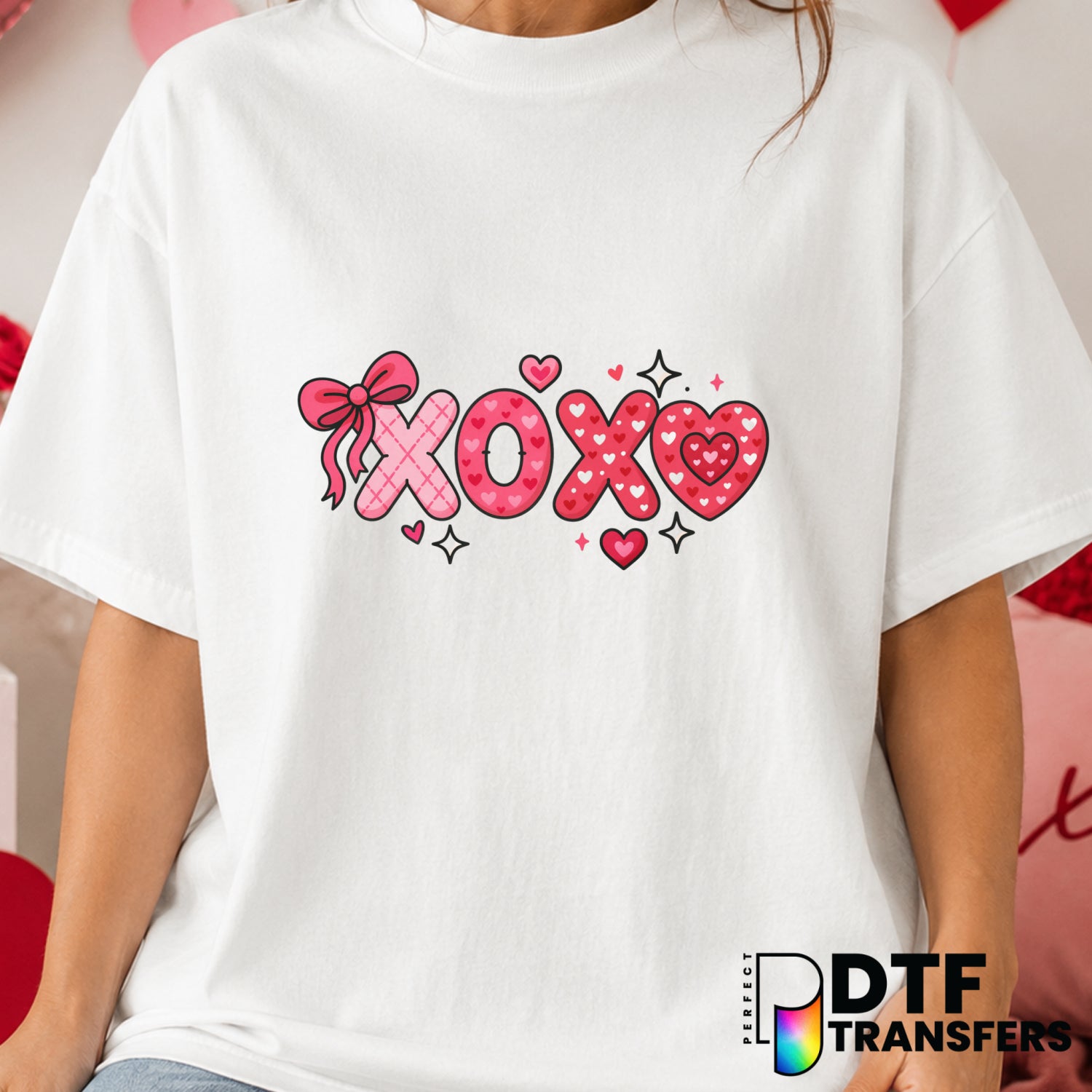 XOXO – Valentine's Day DTF Transfer (view 1 of 2) – by Perfect DTF Transfers – Premade DTF Transfers – Valentine's Day, Love
