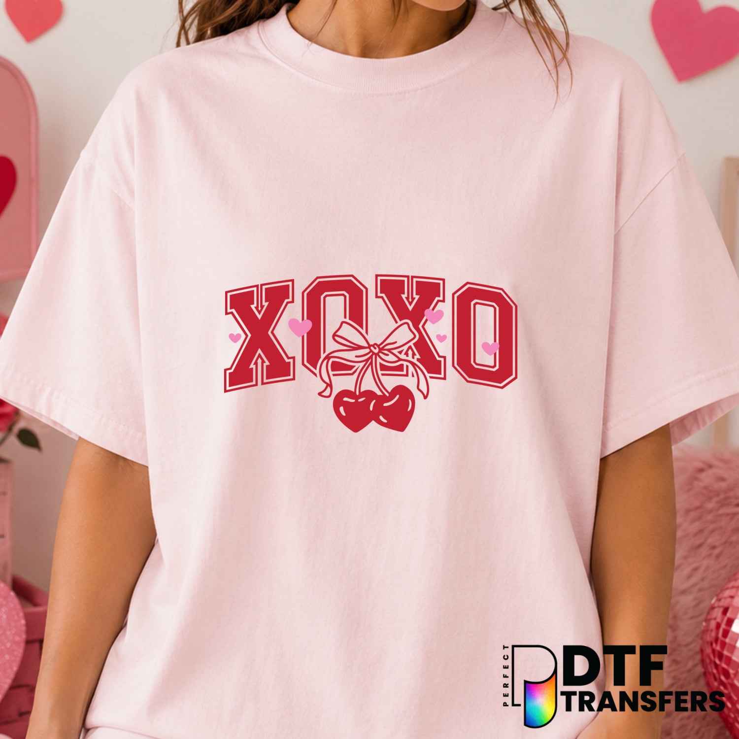XOXO – Valentine's Day DTF Transfer (view 2 of 2) – by Perfect DTF Transfers – Premade DTF Transfers – Valentine's Day, Love