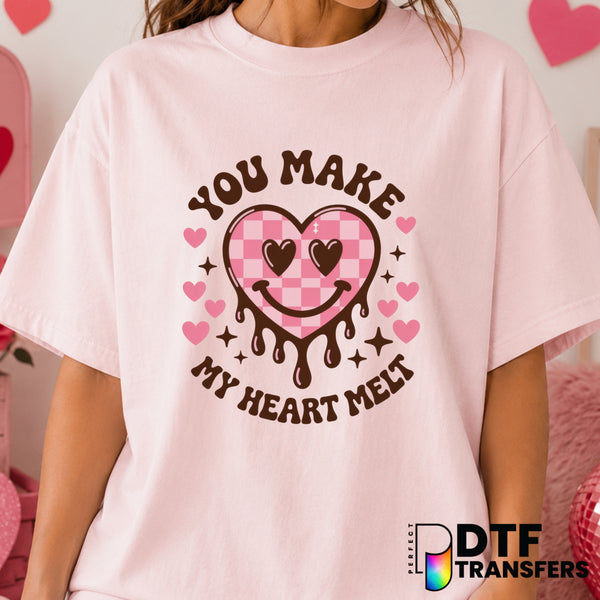 You Make My Heart Melt – Valentine's Day DTF Transfer (view 2 of 2) – by Perfect DTF Transfers – Premade DTF Transfers – V...